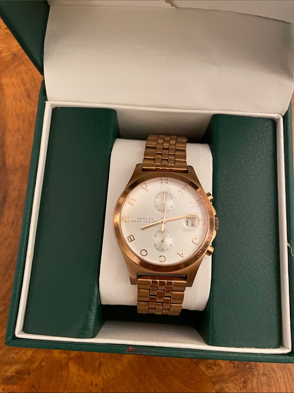 Marc Jacobs Rose Gold Stainless Steel Chronograph Watch